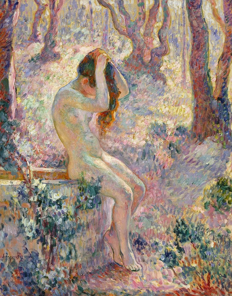 Giovane nudo seduto sul bordo di un pozzo - Museum of Fine Arts, Houston